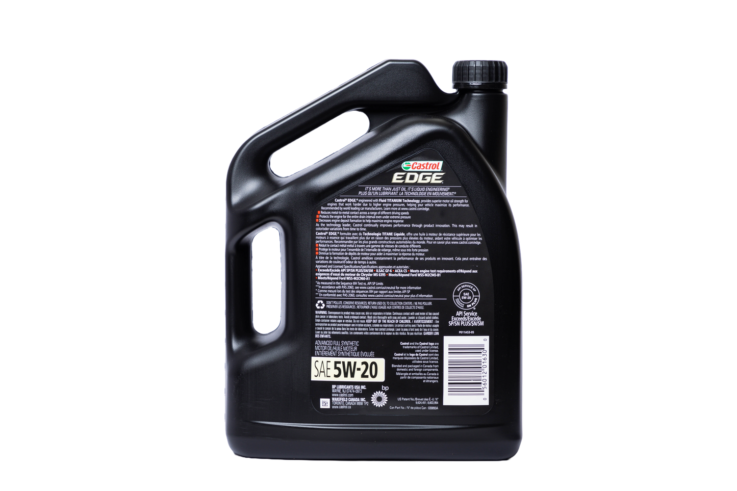 OILCASFS5W205L*3 CASTROL EDGE OIL FULL SYN 5W20 3*1 PACK